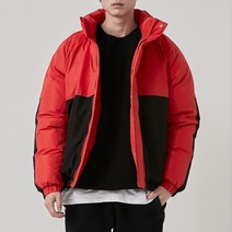 넛지 오버핏 캐주얼 배색 숏패딩