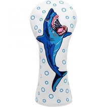 133388 Big Shark 골프 클럽 커버 흰색 가죽 드라이버 페어웨이 하이브리드 말렛블레이드 퍼터 헤드 마그네틱 6개 모델 사용 가능, 1pc 드라이버 헤드 커버