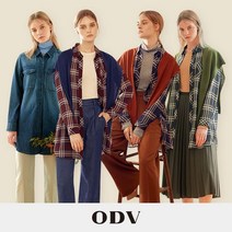 [쇼핑엔티] [ODV] 오디브 여성 아우터 셔츠 니트숄 컬렉션 3종 (체크블라우스+데님셔츠+니트숄)