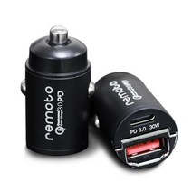 레모토 30W 2포트 초고속 차량용 충전기 시거잭 완전매립형 퀄컴3.0 PD PPS, 30W 듀얼 PD 충전시거잭