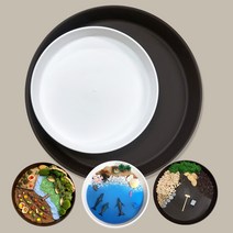 37cm KC인증 놀이트레이 스몰월드 유아 미술 모래 촉감놀이 원형 놀이판, 37cm 브라운