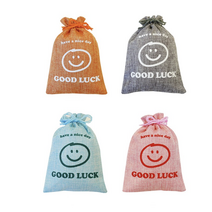 굿럭 스마일 마소재 포장 주머니 대, 오렌지 색상, 10개