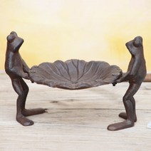 주철 레트로 단철 개구리 장식 플레이트 연꽃 잎 조형, 개구리 연잎접시