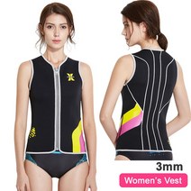웻슈트 서핑 잠수복 스킨스쿠버 슈트남성 잠수복 탑 자켓 2mm 또는 3mm 1.5mm 네오프렌 긴팔 셔츠 바지 민, 06 3mm Women Vest_04 L