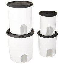 TUPPERWARE ONE TOUCH 알림 4-PC. 새로운 디자인의 씰이 있는 캐터 세트/블랙
