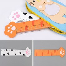 15cm 고양이 발바닥 디자인 직선 자 학용품 어린이 초등 학교 학생, 기본, 오렌지