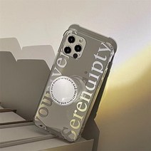 미러 심플 러브앤하트 레터링 범퍼 그립톡 스마트톡 아이폰케이스, 아이폰12 PRO