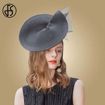 FS Fascinators 여성 블랙 화이트 교회 모자 페도라 스트로 레이디 티 파티 모자 결혼식용 켄터키 더비 빈티지 311eEA9a5