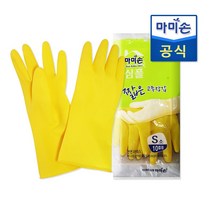 마미손 짧은고무장갑 소형 1개10켤레 노랑, 1개, 소(S)