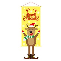 크리스마스 현수막 족자봉 루돌프 파티 데코 장식, 단품