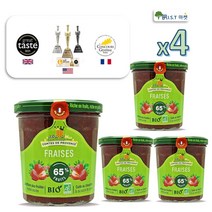 프로방스 유기농 수제 딸기 잼 스프레드 프랑스 과일 쨈, 350g, 4개