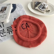 일본 디자이너 얇은 통기망 눈 베레모 여자 여름 휴양가 촬영 화가 모자 왕 빨갛다 얼굴 작다
