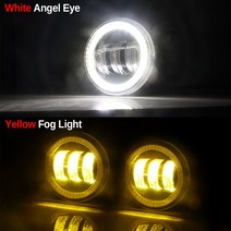 자동차 천사 눈 안개등 LED 렌즈 운전 램프 DRL 30W 르노 더 스터 클리오 트라픽 메간 경치 좋은 카다르, 06 White and Yellow