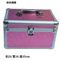 이미용기능사 마사지사 공구함 알루미늄 합금 화장 케이스 수납함 귀파개 페디큐어 족욕 치료함 네일아트 뷰티 3421889182, 미니 사이즈 핑크 나비 24*16*1