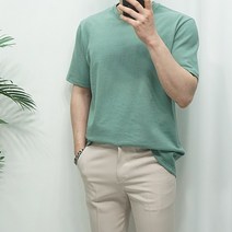 미꼬장 남자 10수 덤블워싱 박스 오버핏 반팔티셔츠(10COLOR) 반팔 티셔츠