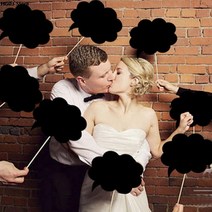 인스타그램 포토존 판넬 보드 인스타포토존 Mr Mrs Photo Booth 소품 블랙 카드 스틱 분필 접착제 DIY 사진 웨딩 장식 파티 포토부스 10 개