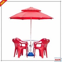 비치파라솔 편의점 4인용 노랑파라솔세트C(받침별매), 원형 흰색_회색