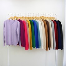 헤이뽀 / 17색 간절기필수 보드라운 베이직 여자 브이넥 니트