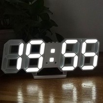 LED벽시계 무소음 디지털 전자 벽걸이 시계, 화이트
