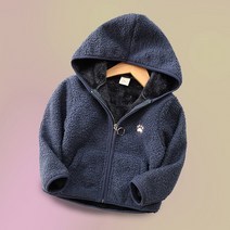 오우랑 아동용 후드집업 본딩 뽀글이 가디건 니트