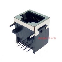 RJ45 소켓 인터페이스 차폐 크리스탈 헤드 커넥터 암 8P8C 이더넷 네트워크 모듈 PCB 수평 설치 5 개, 5PCS
