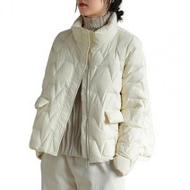 역시즌패딩 여성경량구스다운 경량다운자켓 캐주얼 패션 Packable 누비 이불 퍼 코트 솔리드 컬러 긴 소매 야외