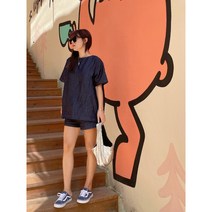 세렌디피티342 오버핏 여자 반팔 반바지 상하세트 여름 홈웨어 엄마등원룩 꾸안꾸룩