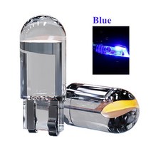 시그널 라이트 램프 프론트 클래식 무드등 전구 2PCS W5W Led T10 자동차 빛 COB 유리 6000K 화이트 번호판 돔 읽기 DRL 스타일 12V, 01 2pcs blue