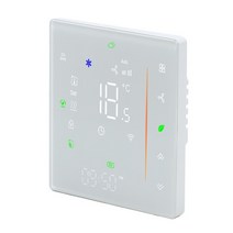 EU 히터 쿨러 스마트 온도 조절기 WIFI 100% 0-10V 비례 제어 밸브 24 파이프 3 고속 작동 Alexa Google 홈, 01 White_02 220V 4P 3speed