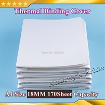 A4 사이즈 (210x297mm) 18MM 170 매 용량 70g 페이지 바인딩 노트북 커버 핫 글루 열 화이트 10 개