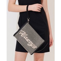 헤지스골프 PREMIUM TEXTURE 라피아 클러치, 블랙