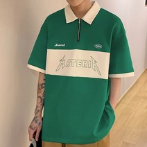 정부측 인터넷쇼핑몰 반집업반팔티 남자 여름 트렌드 카라셔츠 상의 패 루즈핏티