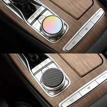 [YSLC] 더뉴K9 기어 1열 2열 공조기 조그 다이얼 랩핑 스티커 데칼 튜닝 악세사리 용품, 골드카본