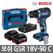 보쉬 GSR18V-90C 충전드릴드라이버 18V 5.0Ah 배터리2개 GSR18V-60C후속, 2개