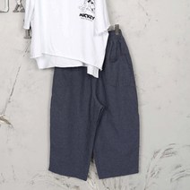 벅시루 여성 깨알고방 앞포켓 코튼 통 배기바지