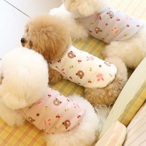 [갤러리아] 꼴레트멍멍토끼와곰돌이 슬리브리스 강아지티셔츠 3color 루앤담, 핑크