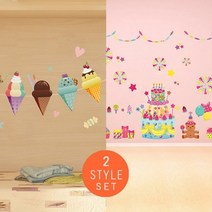 현대시트 KR시트 포인트스티커 세트 37종 스티커, 13_KR-20001_30001 여름이니깐 아이스크림 파티 데코