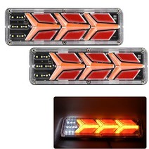 트레일러 라이트 사이드 후미등 트럭 다이나믹 LED 트럭 후미등 12/24V 방향 지시등 후방 브레이크등, 05 2PCS_01 12V