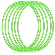 Shappy 6피스 운동 후프 탈착식 조절 가능한 플라스틱 장난감 놀이터 컬러 서클 청소년 게임 체조 개 민첩성 장비 파티 장식 71.1cm(28인치) (퍼플), Green