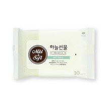 하늘선물물티슈(10매 리필) 휴대용 소형 파우치형 아기 유아 판촉 홍보, 상세페이지 참조, 상세페이지 참조