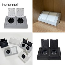 인채널 스냅 코너 콘센트 2구 싱크대 욕실장 카페 책상 가구 모서리 노출 멀티탭, B_스냅 2구 코너콘센트/실버/화이트_IWS202, 1개
