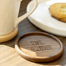우드 티코스터 원형 사각 컵받침 주문제작 로고 각인, 우드(각인없음), 사각형(테두리)