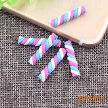 스파이럴반죽기 카와이 나선형 마시멜로 캔디 폴리머 클레이 10 개 18 색 25x5mm DIY 전화 장식 카보 숑 플랫백, [08] 7