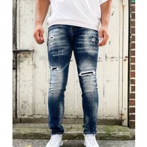 명품청바지 슬림핏 딱붙는 남자청바지 남자데님진 페인팅청바지