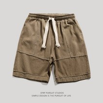 캐주얼반바지 EFRP 홍콩 설계사 개성 퍼트리밍 입체 커팅 패치워크 와이드 루즈핏 클래식 쇼트 바지남자 4807709406