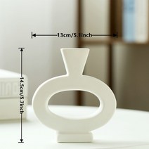 화병 도자기 유리 돌 새로운 북유럽 장식 현대 화이트 도자기 꽃병 홈 침실 사무실 거실, 02 White