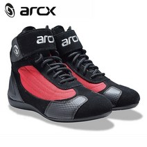 arcx 오토바이 부츠 레이싱 신발 암소 가죽 거리 오토바이 자전거 헬기 motocross botas moto 신발, 44, 빨간색