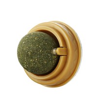 천연 개박하 공소화 촉진 헤 볼 제거고양이 잔디 고양이 민트회전식 벽 스틱 온 볼애완 동물 장난감 스낵, 단일옵션