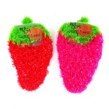 딸기 아크릴수세미 대형30g 1p/반짝이수세미/주방수세미/판촉/홍보