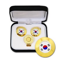 자코비안 순금 볼마커 세트 독수리(이글) 볼마크 골프티, 04.태극기 볼마커세트
